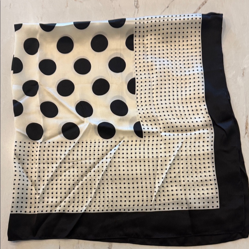 Polka Dot Silk 34" Square Scarf - Picture 2 of 3